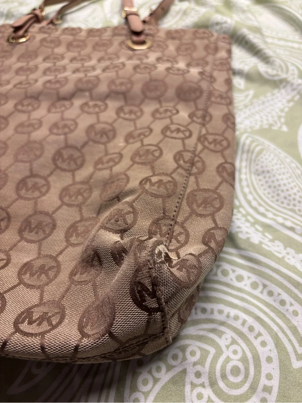 ✴️Michael Kors Beige/Brown Logo Tote